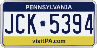 PA license plate JCK5394