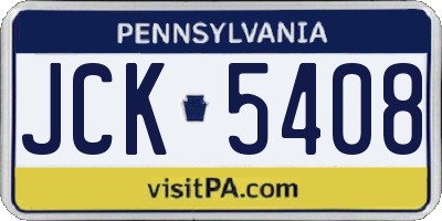PA license plate JCK5408