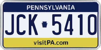 PA license plate JCK5410