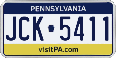 PA license plate JCK5411