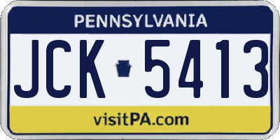PA license plate JCK5413