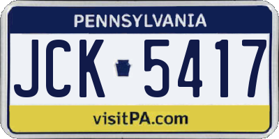 PA license plate JCK5417