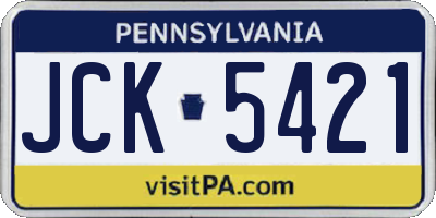 PA license plate JCK5421