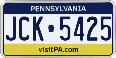 PA license plate JCK5425