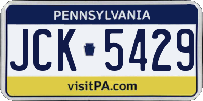 PA license plate JCK5429
