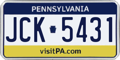 PA license plate JCK5431