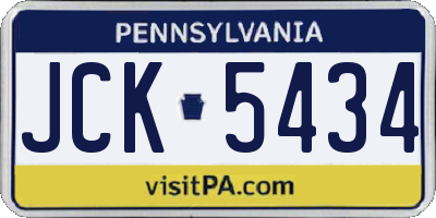 PA license plate JCK5434