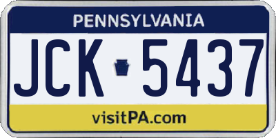 PA license plate JCK5437