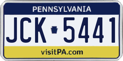 PA license plate JCK5441