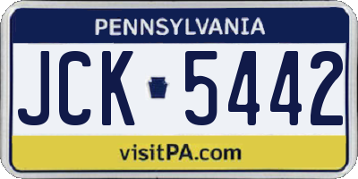 PA license plate JCK5442