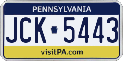 PA license plate JCK5443