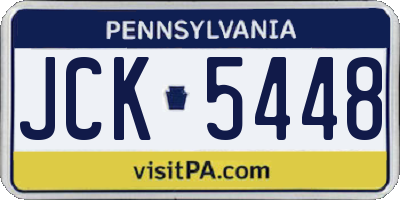 PA license plate JCK5448