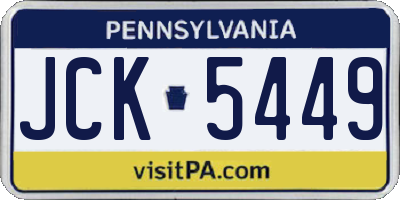 PA license plate JCK5449