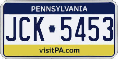 PA license plate JCK5453