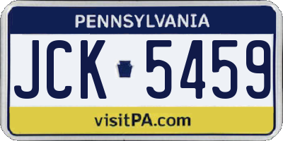 PA license plate JCK5459