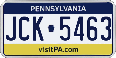 PA license plate JCK5463