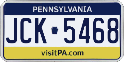 PA license plate JCK5468
