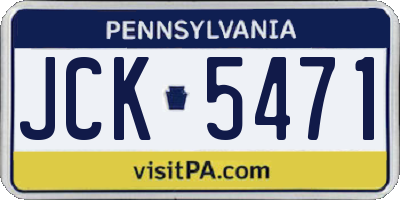PA license plate JCK5471