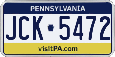 PA license plate JCK5472
