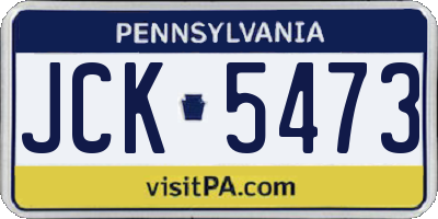PA license plate JCK5473