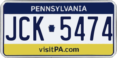 PA license plate JCK5474