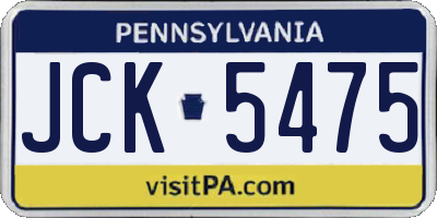 PA license plate JCK5475