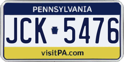 PA license plate JCK5476