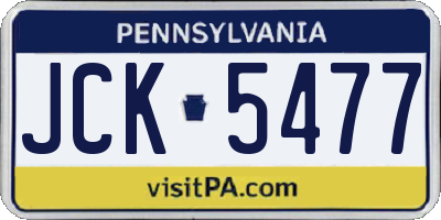 PA license plate JCK5477