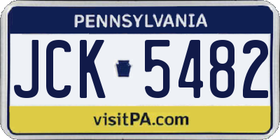PA license plate JCK5482