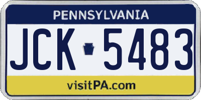 PA license plate JCK5483