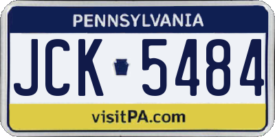 PA license plate JCK5484