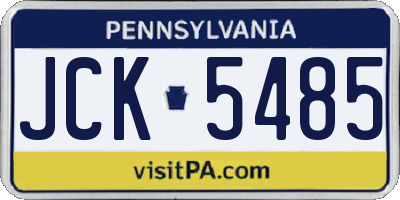 PA license plate JCK5485