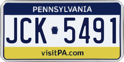 PA license plate JCK5491