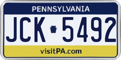 PA license plate JCK5492