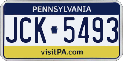PA license plate JCK5493