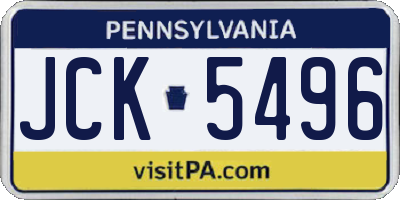 PA license plate JCK5496