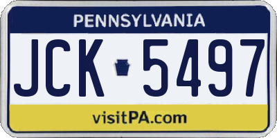 PA license plate JCK5497