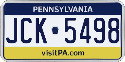 PA license plate JCK5498