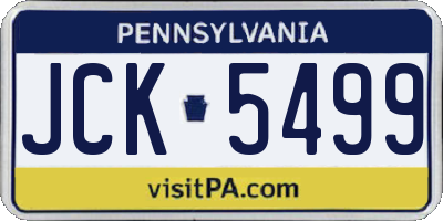PA license plate JCK5499
