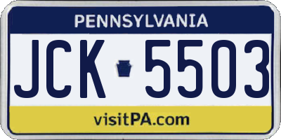 PA license plate JCK5503