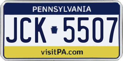 PA license plate JCK5507