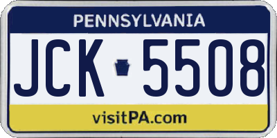 PA license plate JCK5508
