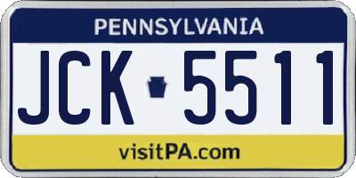 PA license plate JCK5511