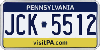 PA license plate JCK5512