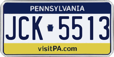 PA license plate JCK5513