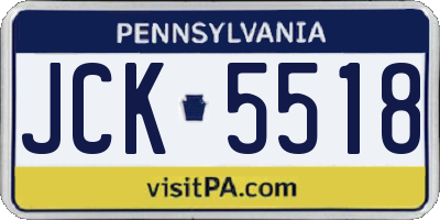 PA license plate JCK5518