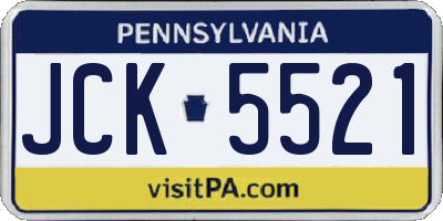 PA license plate JCK5521