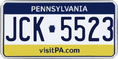 PA license plate JCK5523