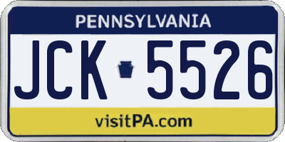 PA license plate JCK5526
