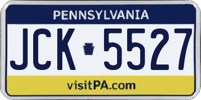 PA license plate JCK5527
